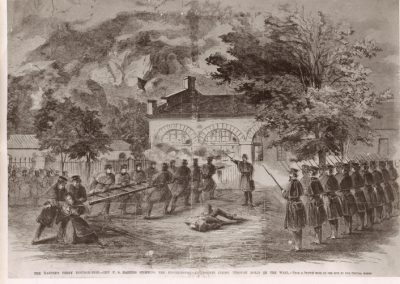 Newspaper illustration of marines storming engine-house