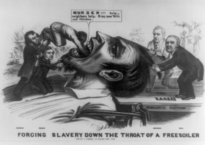 Political cartoon, showing Douglas and Pierce at left